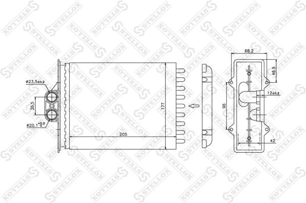 Heat Exchanger, interior heating 10-35056-SX