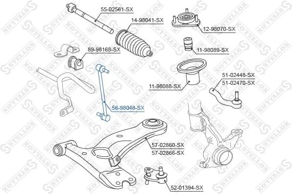 Link/Coupling Rod, stabiliser bar 56-98048-SX - image 2