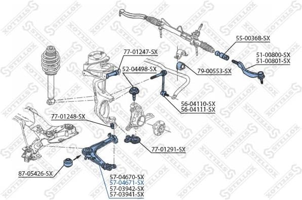 Control/Trailing Arm, wheel suspension 57-04671-SX - image 2