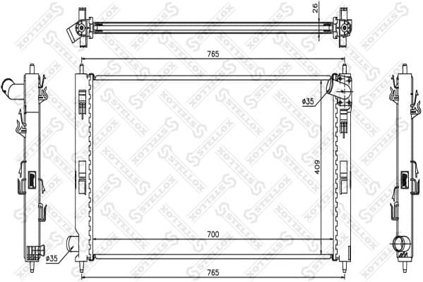 Radiator, engine cooling 10-25452-SX
