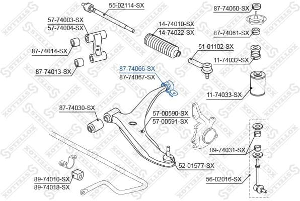 Mounting, control/trailing arm 87-74066-SX - image 2