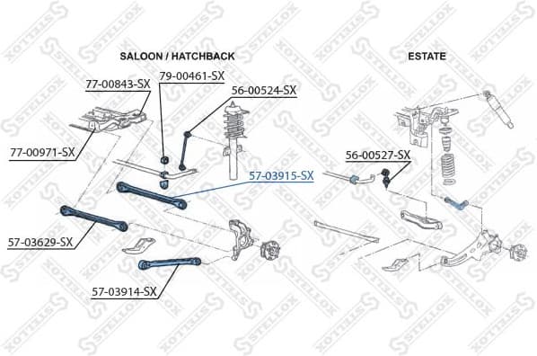 Control/Trailing Arm, wheel suspension 57-03915-SX