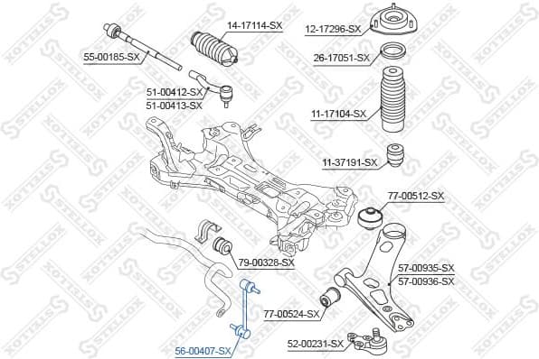Link/Coupling Rod, stabiliser bar 56-00407-SX