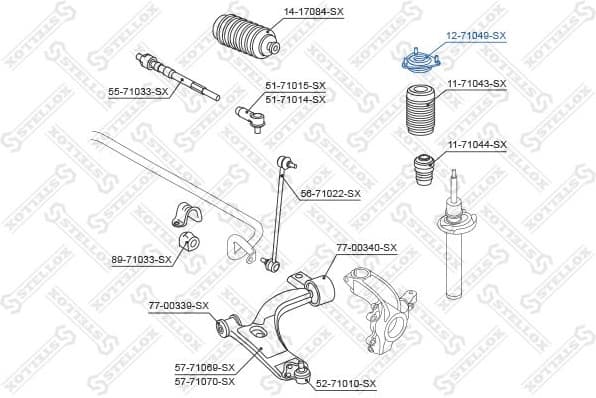 Suspension Strut Support Mount 12-71049-SX - image 2