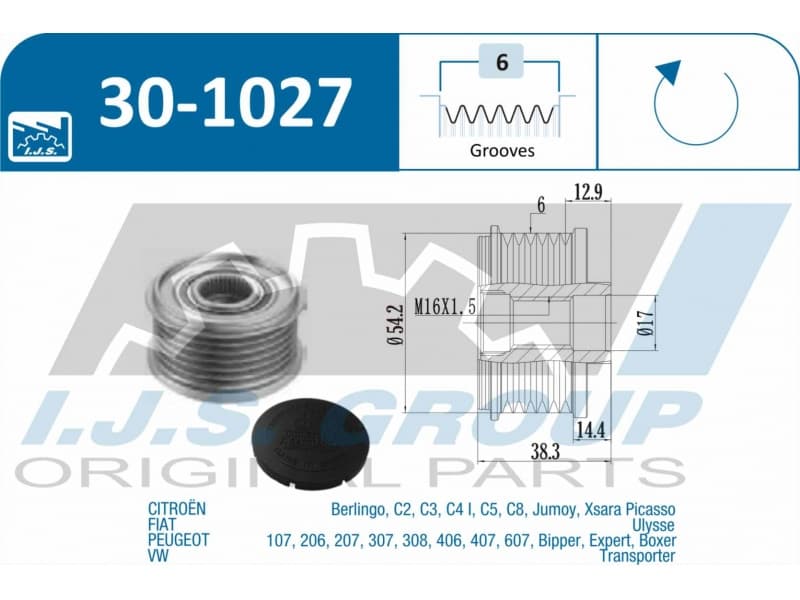 Freewheel clutch alternator 30-1027 - image 3