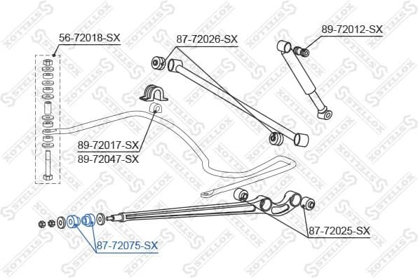 Mounting, control/trailing arm 87-72075-SX - image 2