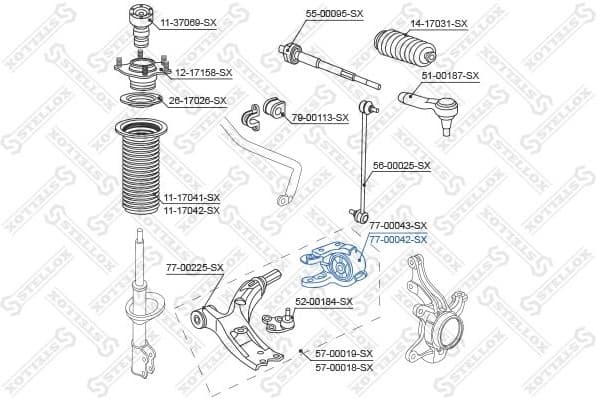 Mounting, control/trailing arm 77-00042-SX - image 2