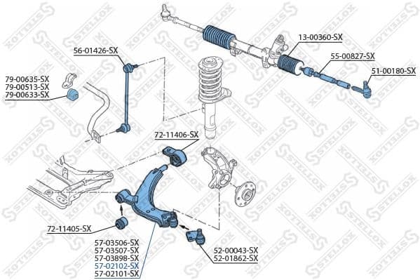 Control/Trailing Arm, wheel suspension 57-02102-SX - image 2