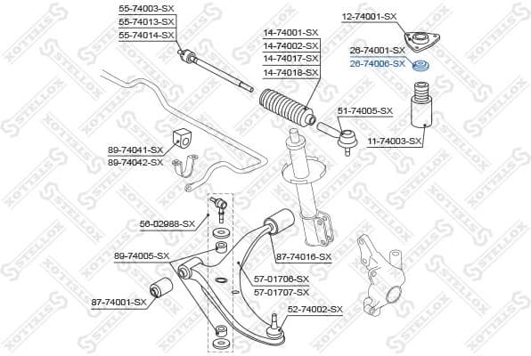 Rolling Bearing, suspension strut support mount 26-74006-SX - image 2