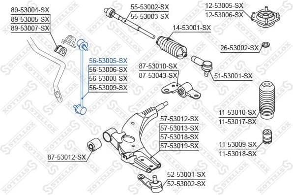 Link/Coupling Rod, stabiliser bar 56-53005-SX