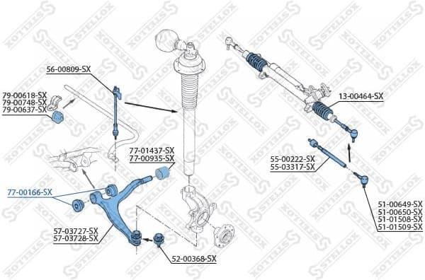 Mounting, control/trailing arm 77-00166-SX - image 2