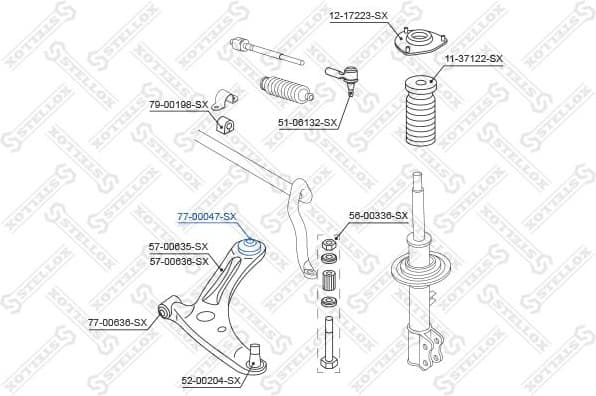 Mounting, control/trailing arm 77-00047-SX - image 2