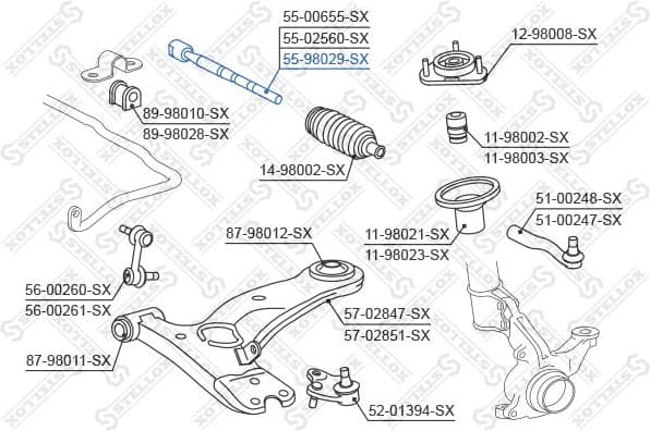 Inner Tie Rod 55-98029-SX - image 2