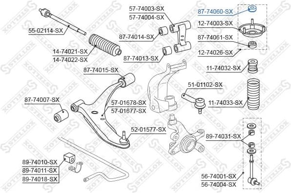 Repair Kit, suspension strut support mount 87-74060-SX - image 2