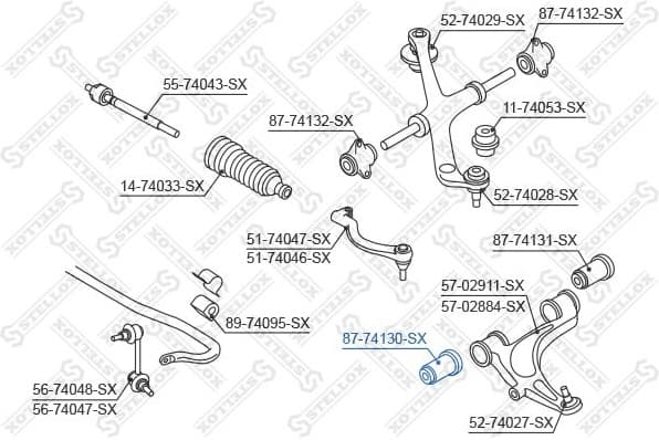 Mounting, control/trailing arm 87-74130-SX