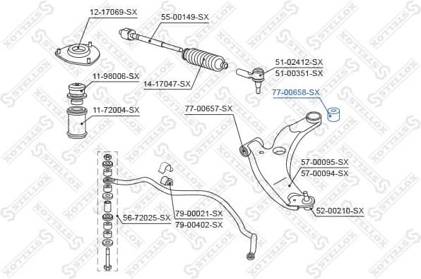 Mounting, control/trailing arm 77-00658-SX - image 2