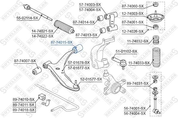 Mounting, control/trailing arm 87-74015-SX - image 2
