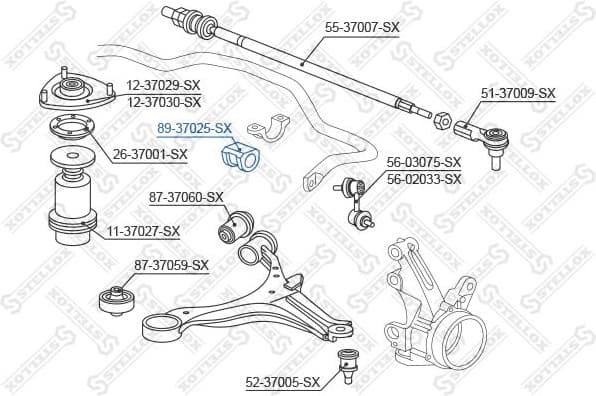 Mounting, stabiliser bar 89-37025-SX - image 2