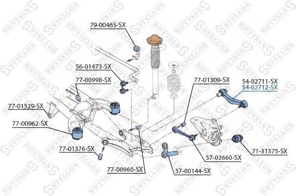 Control/Trailing Arm, wheel suspension 54-02712-SX - image 2