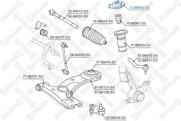 Suspension Strut Support Mount 12-98053-SX - image 2