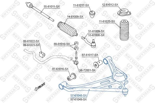 Control/Trailing Arm, wheel suspension 57-61048-SX - image 2
