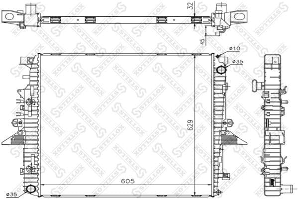 Radiator, engine cooling 10-26290-SX