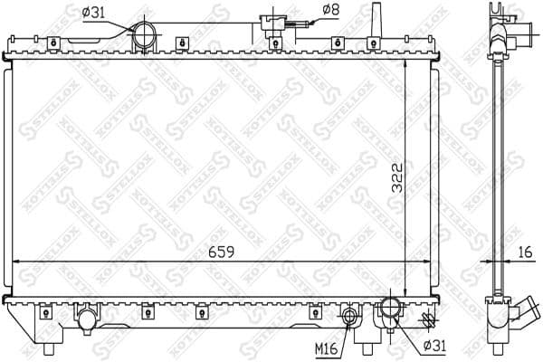Radiator, engine cooling 10-25116-SX