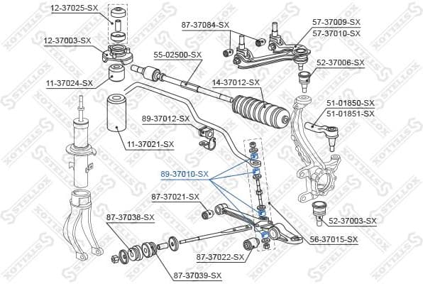 Mounting, stabiliser bar 89-37010-SX - image 2