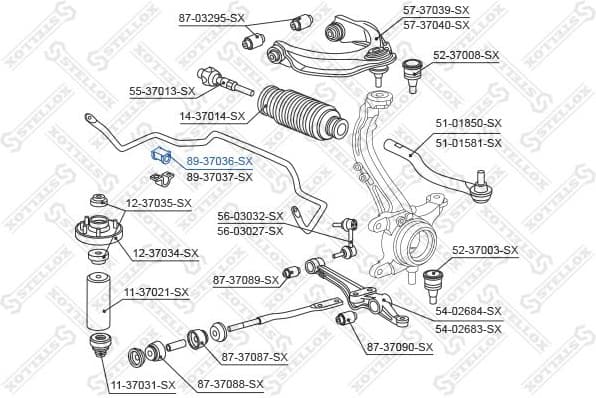 Mounting, stabiliser bar 89-37036-SX - image 2