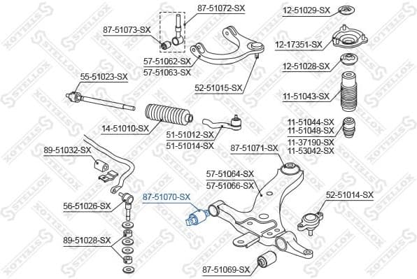 Mounting, control/trailing arm 87-51070-SX - image 2