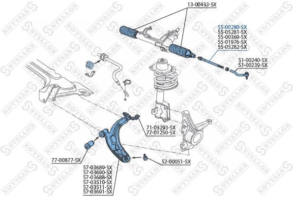 Inner Tie Rod 55-00280-SX