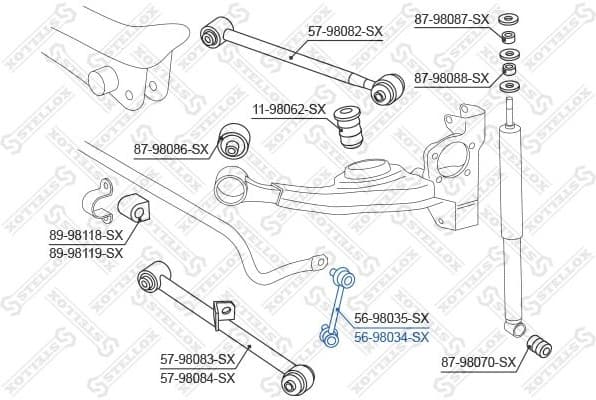 Link/Coupling Rod, stabiliser bar 56-98034-SX - image 2