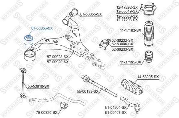Mounting, control/trailing arm 87-53056-SX - image 2