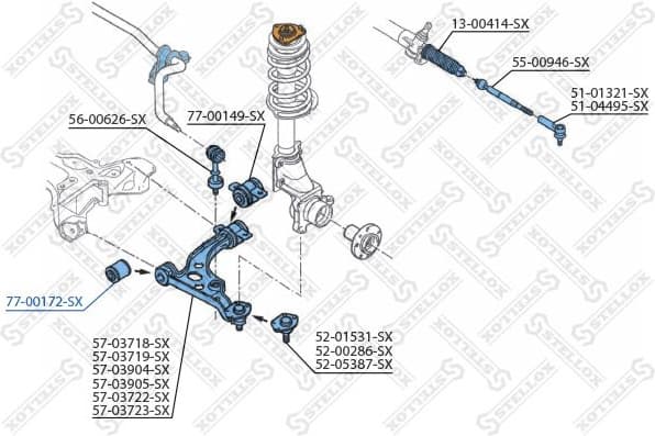 Mounting, control/trailing arm 77-00172-SX