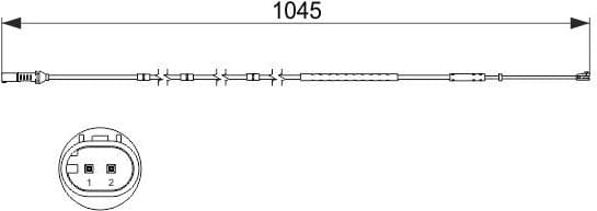 Warning Contact, brake pad wear 1987474551