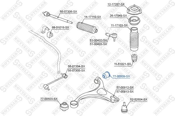 Mounting, control/trailing arm 77-00509-SX