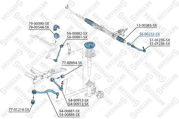 Inner Tie Rod 55-00232-SX - image 2