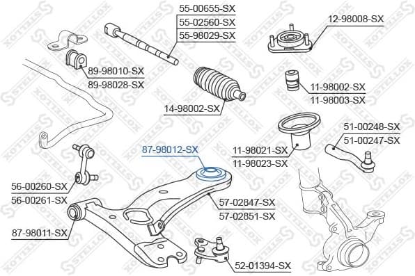 Mounting, control/trailing arm 87-98012-SX - image 2