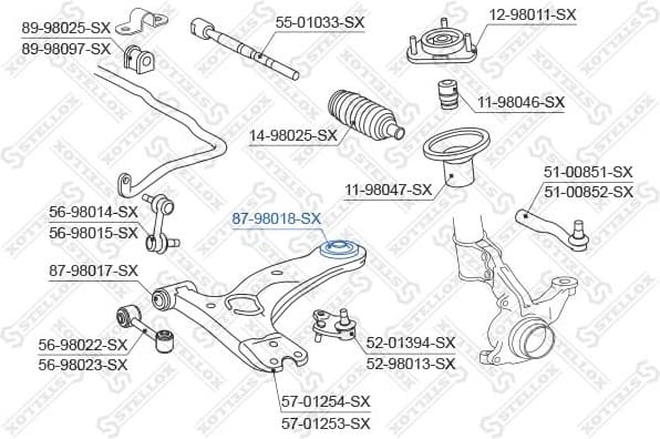 Mounting, control/trailing arm 87-98018-SX - image 2
