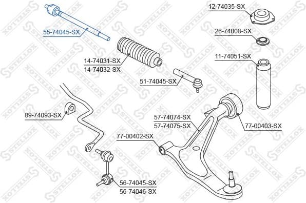 Inner Tie Rod 55-74045-SX