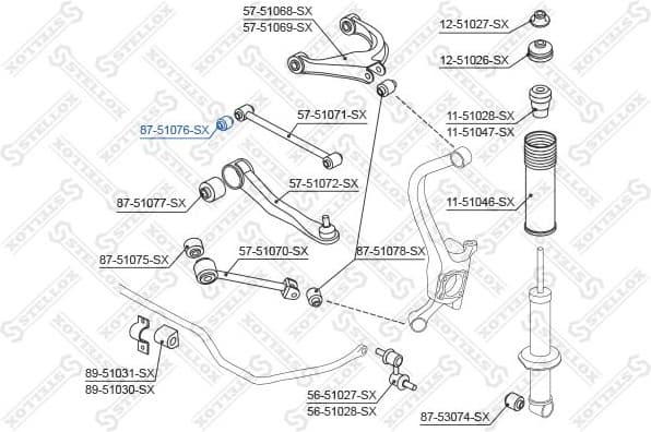 Mounting, control/trailing arm 87-51076-SX
