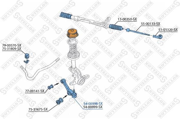Control/Trailing Arm, wheel suspension 54-00998-SX - image 2