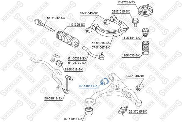 Mounting, control/trailing arm 87-51044-SX