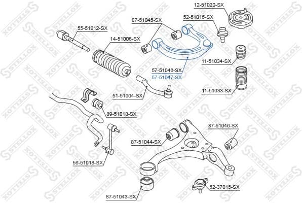 Control/Trailing Arm, wheel suspension 57-51047-SX