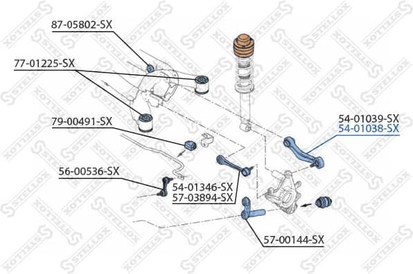 Control/Trailing Arm, wheel suspension 54-01038-SX - image 2