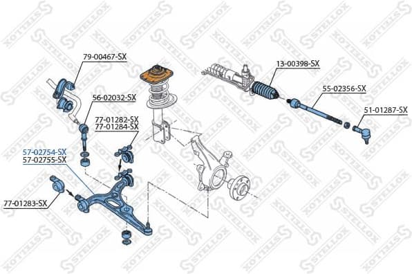 Control/Trailing Arm, wheel suspension 57-02754-SX - image 2