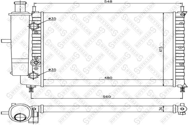 Radiator, engine cooling 10-25210-SX