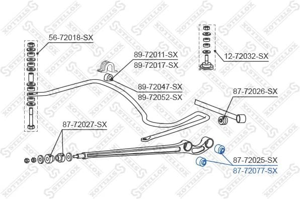 Mounting, control/trailing arm 87-72077-SX