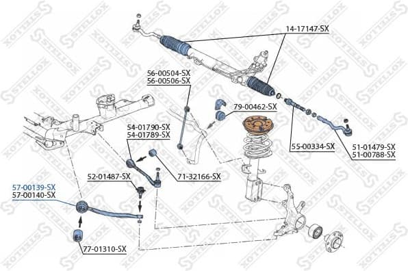 Control/Trailing Arm, wheel suspension 57-00139-SX