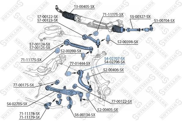 Control/Trailing Arm, wheel suspension 54-02707-SX - image 2